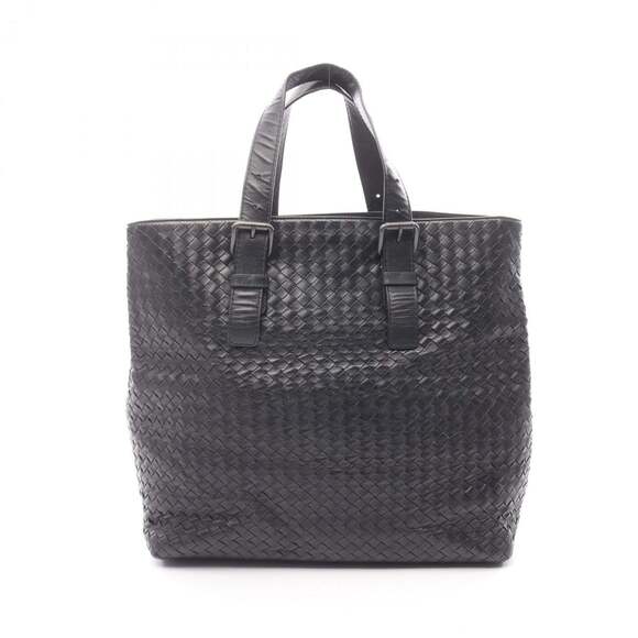 Bottega Veneta Handbags - BOTTEGA VENETA Black Leather Intrecciato Tote Bag